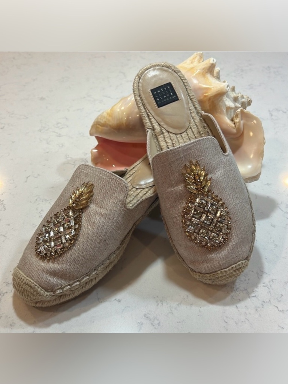 Beautiful White House Black Market Women's Mule Espadrilles size 7